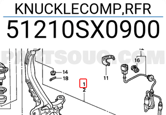 Honda 51210SX0900 KNUCKLECOMP,RFR