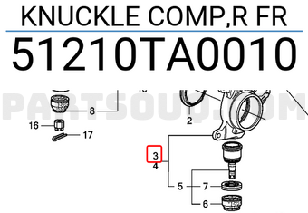 Honda 51210TA0010 KNUCKLE COMP,R FR