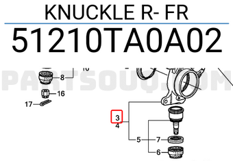 Honda 51210TA0A02 KNUCKLE R- FR