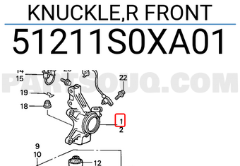 Honda 51211S0XA01 KNUCKLE,R FRONT