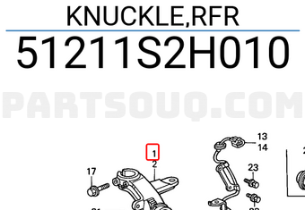 Honda 51211S2H010 KNUCKLE,RFR
