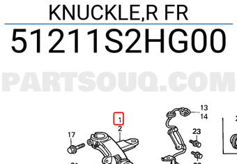 Honda 51211S2HG00 KNUCKLE,R FR