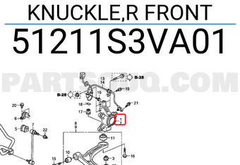 Honda 51211S3VA01 KNUCKLE,R FRONT