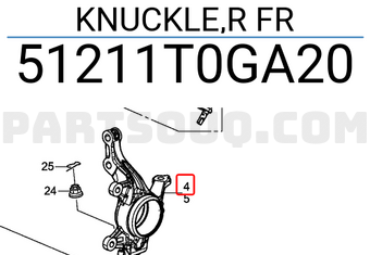 Honda 51211T0GA20 KNUCKLE,R FR