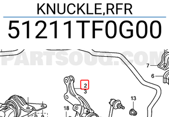 Honda 51211TF0G00 KNUCKLE,RFR