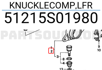 Honda 51215S01980 KNUCKLECOMP,LFR