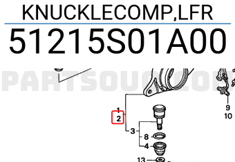 Honda 51215S01A00 KNUCKLECOMP,LFR