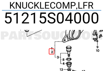 Honda 51215S04000 KNUCKLECOMP,LFR