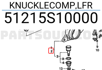 Honda 51215S10000 KNUCKLECOMP,LFR