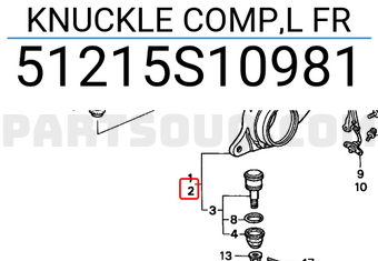 Honda 51215S10981 KNUCKLE COMP,L FR