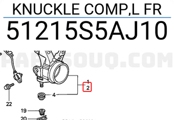 Honda 51215S5AJ10 KNUCKLE COMP,L FR