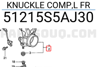 Honda 51215S5AJ30 KNUCKLE COMP,L FR
