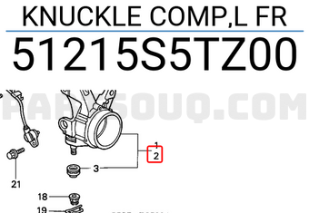 Honda 51215S5TZ00 KNUCKLE COMP,L FR