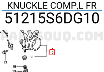 Honda 51215S6DG10 KNUCKLE COMP,L FR