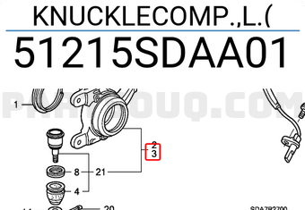 Honda 51215SDAA01 KNUCKLECOMP.,L