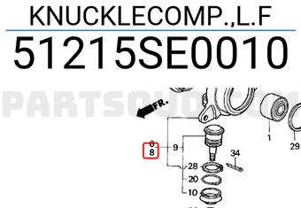 Honda 51215SE0010 KNUCKLECOMP.,L.F