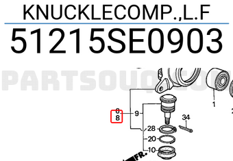 Honda 51215SE0903 KNUCKLECOMP.,L.F