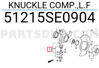 Honda 51215SE0904 KNUCKLE COMP.,L.F