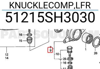 Honda 51215SH3030 KNUCKLECOMP,LFR