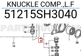 Honda 51215SH3040 KNUCKLE COMP.,L.F