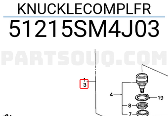 Honda 51215SM4J03 KNUCKLECOMPLFR