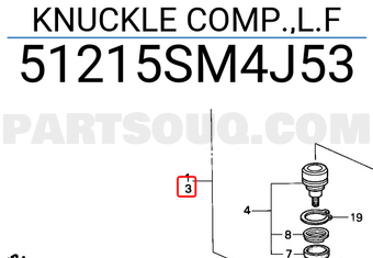Honda 51215SM4J53 KNUCKLE COMP.,L.F