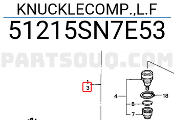 Honda 51215SN7E53 KNUCKLECOMP.,L.F