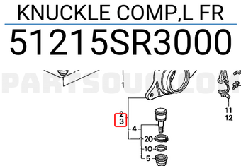 Honda 51215SR3000 KNUCKLE COMP,L FR