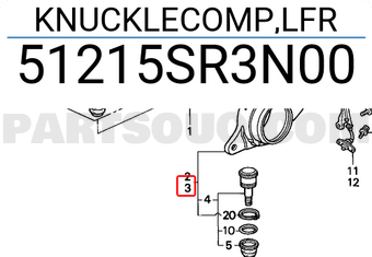 Honda 51215SR3N00 KNUCKLECOMP,LFR