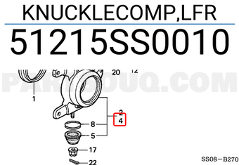 Honda 51215SS0010 KNUCKLECOMP,LFR