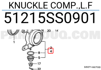 Honda 51215SS0901 KNUCKLE COMP.,L.F