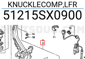 Honda 51215SX0900 KNUCKLECOMP,LFR
