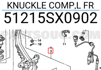 Honda 51215SX0902 KNUCKLE COMP,L FR