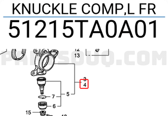 Honda 51215TA0A01 KNUCKLE COMP,L FR