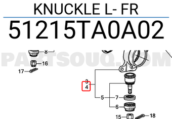 Honda 51215TA0A02 KNUCKLE L- FR