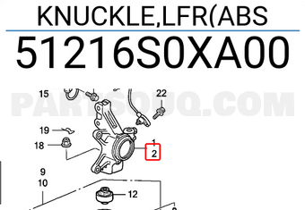 Honda 51216S0XA00 KNUCKLE,LFR(ABS