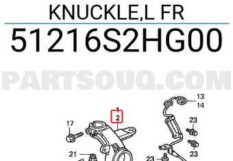 Honda 51216S2HG00 KNUCKLE,L FR