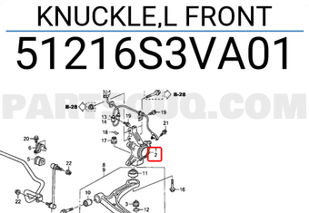 Honda 51216S3VA01 KNUCKLE,L FRONT