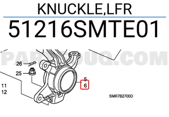 Honda 51216SMTE01 KNUCKLE,LFR