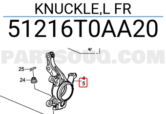 Honda 51216T0AA20 KNUCKLE,L FR
