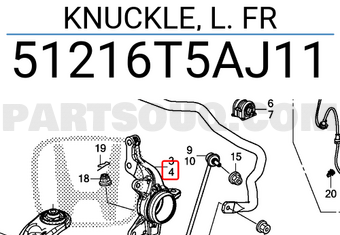Honda 51216T5AJ11 KNUCKLE, L. FR