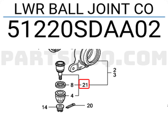 Honda 51220SDAA02 LWR BALL JOINT CO