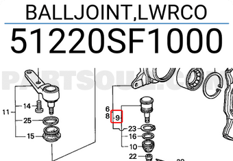 Honda 51220SF1000 BALLJOINT,LWRCO