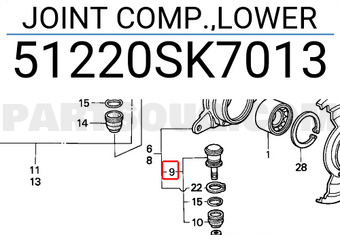 Honda 51220SK7013 JOINT COMP.,LOWER