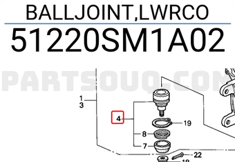 Honda 51220SM1A02 BALLJOINT,LWRCO