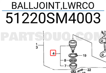 Honda 51220SM4003 BALLJOINT,LWRCO