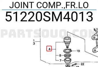Honda 51220SM4013 JOINT COMP.,FR.LO