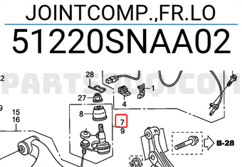 Honda 51220SNAA02 JOINTCOMP.,FR.LO