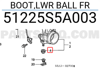 Honda 51225S5A003 BOOT,LWR BALL FR