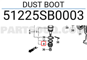 Honda 51225SB0003 DUST BOOT